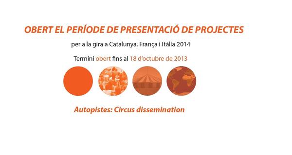 Obert el termini de presentació de projectes per “Autopistes: Circus dissemination”