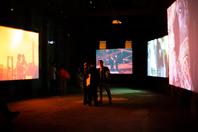 The five screens of the exhibition. | Photo: Mahala Nuuk