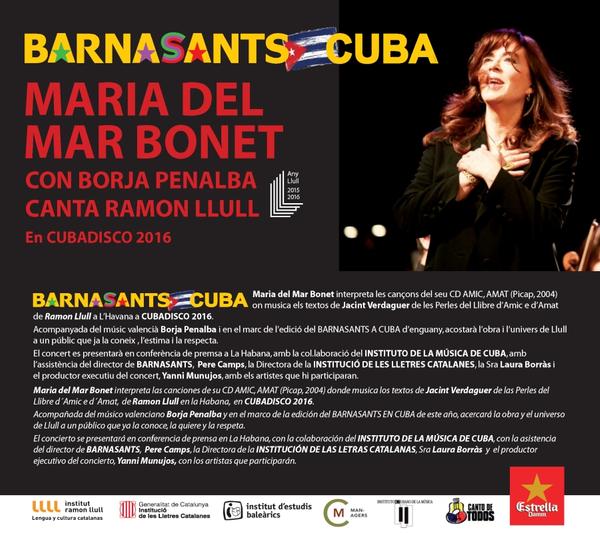 Llull Year goes to Cuba with a concert by Maria del Mar Bonet