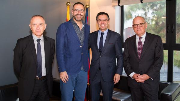 D’esquerra a dreta, Josep Marcé, Manuel Forcano, Josep M Bartomeu i Carles Vilarrubí