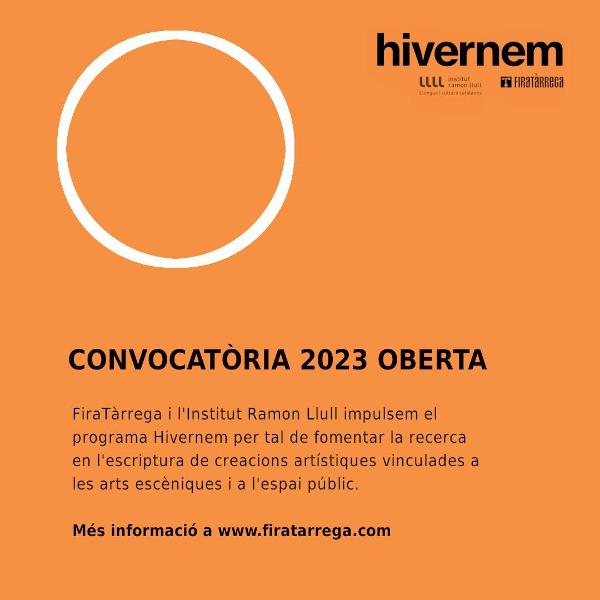 Abierto el período de presentación de propuestas escénicas del programa Hivernem 2024