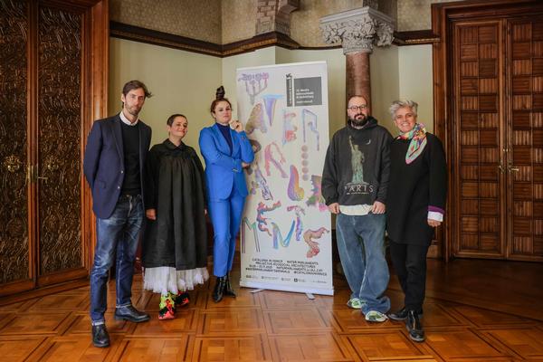 Pere Almeda (director IRL), Mireia Luzárraga, Eva Franch i Gilabert, Alejandro Muiño i Maria Lladó (directora Àrea de Creació IRL). Foto: Institut Ramon Llull