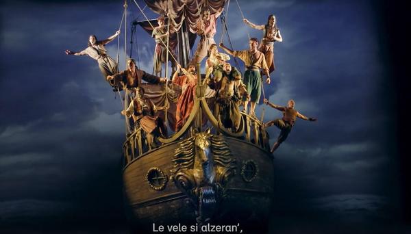 Dagoll Dagom canta l’Himne dels pirates de 'Mar i cel' en italià, traduït per estudiants de la Xarxa Llull