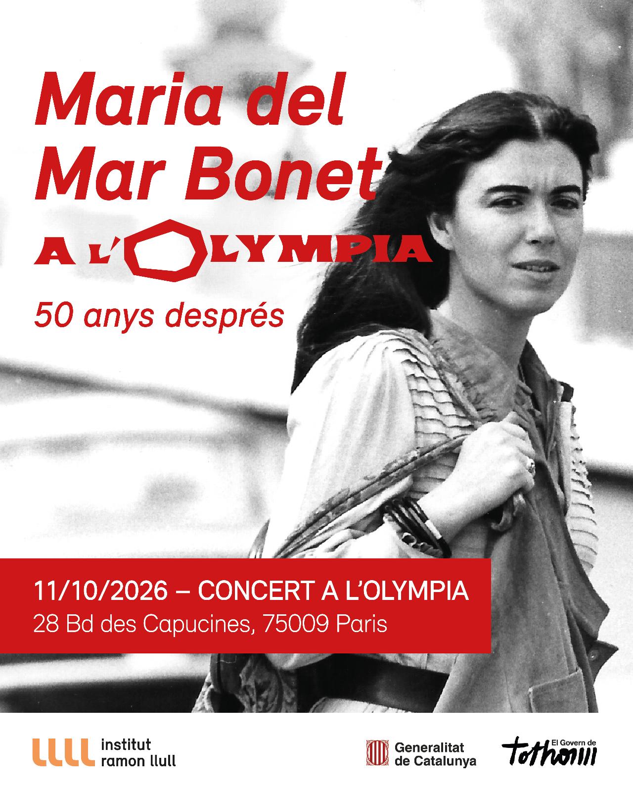 Maria del Mar Bonet torna a L’Olympia, 50 anys després del seu mític concert a la sala parisenca
