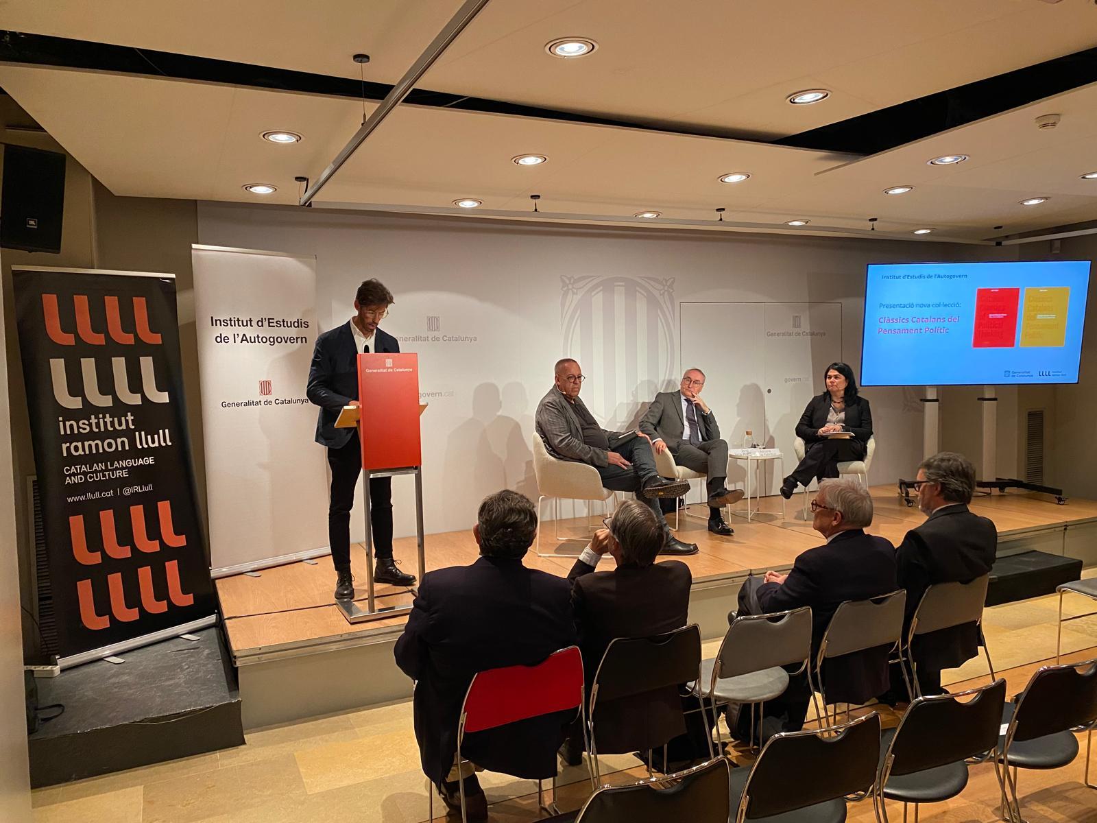 Es presenta “Clàssics catalans del pensament polític”, una col·lecció en català i en anglès que reuneix el llegat intel·lectual de Catalunya