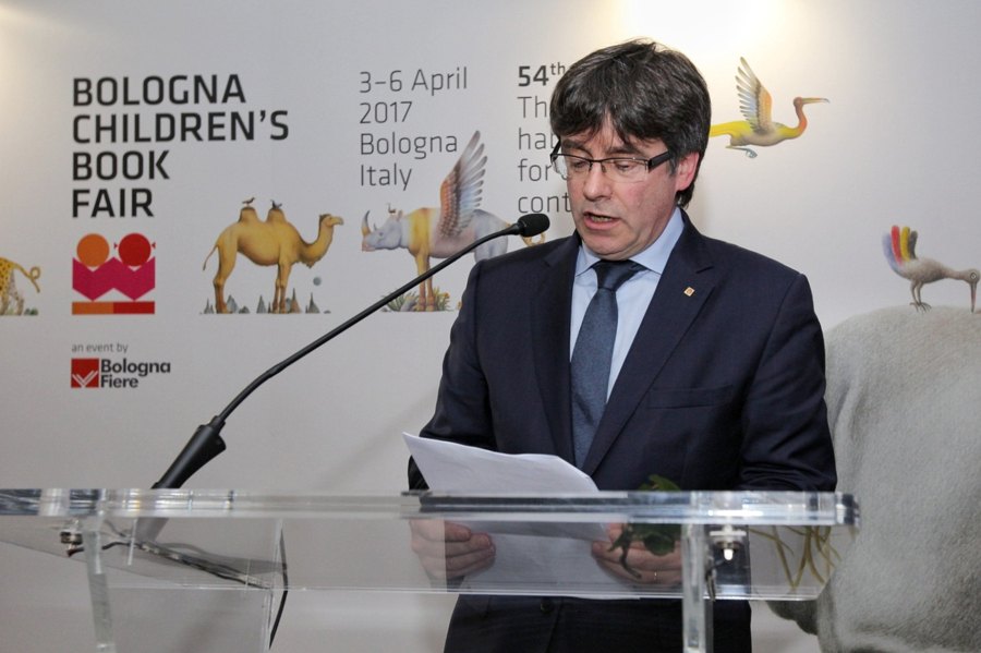 Carles Puigdemont a la inauguració de la Fira del Llibre de Bolonya / © Massimiliano Martinelli