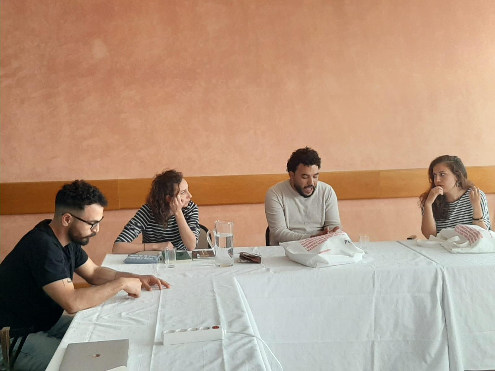 First work session of young Catalan and Palestinian playwrights