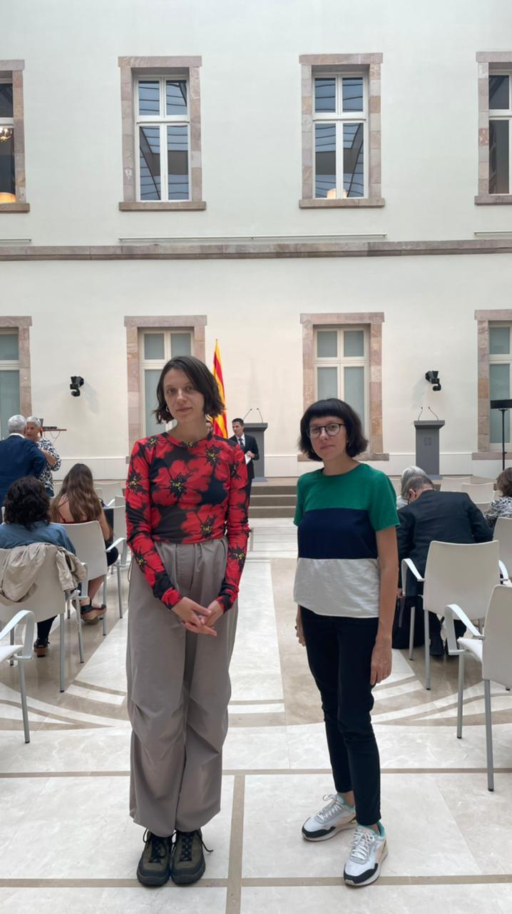 Hanna Trofimova i Kateryna Krokha visiten el Parlament de Catalunya, el MACBA i l'Institut Ramon Llull