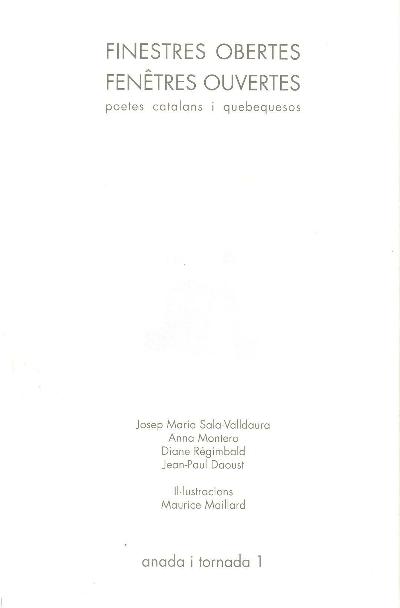 Finestres obertes / Fenêtres ouvertes : Poetes catalans i quebequesos